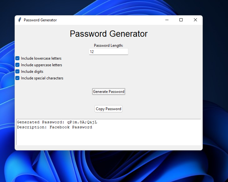 Image of the password generator